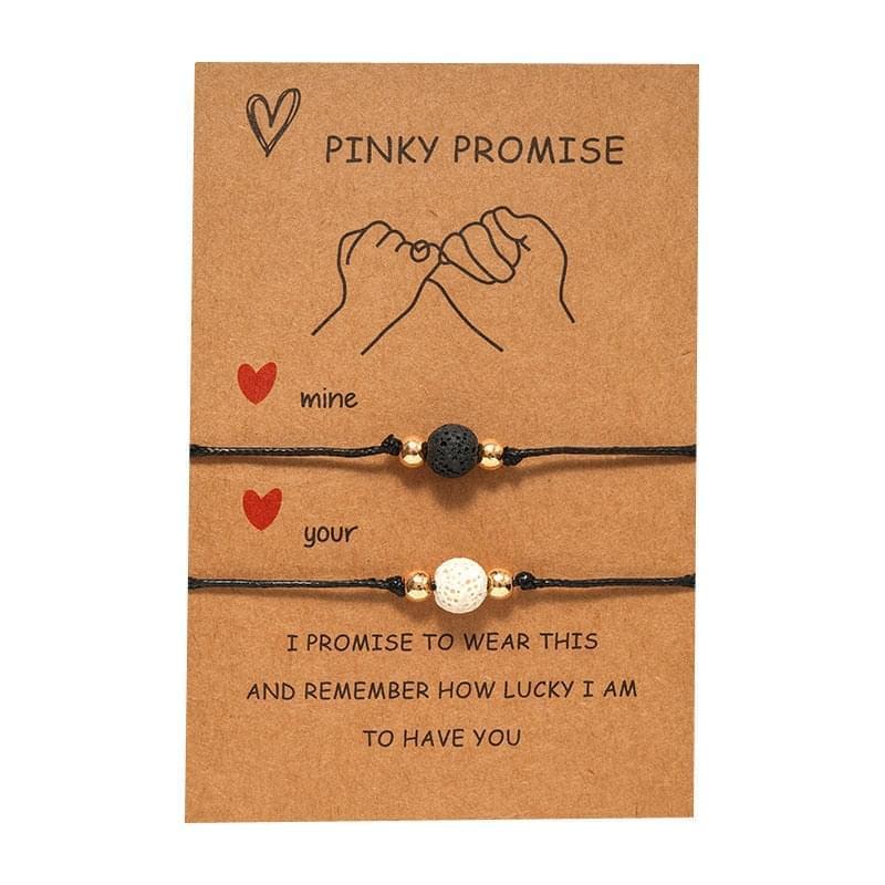 Bracelet Couple Promesse Avec Différents Symboles