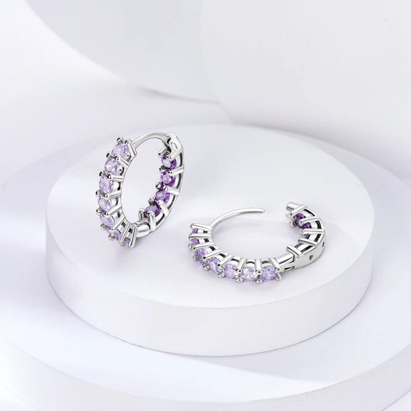 Créole Argent Zircon Boucles D'oreilles En Sterling 925 Avec Différents Modèles Bijoux De Lune
