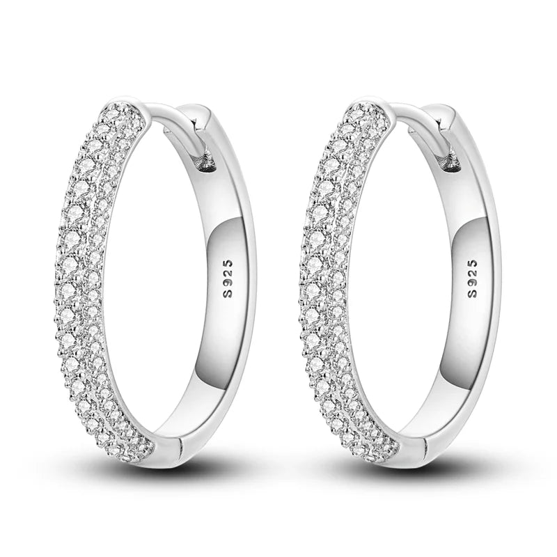Créole Argent Zircon Boucles D'oreilles En Sterling 925 Avec Différents Modèles Bijoux De Lune
