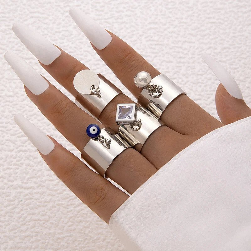 Bague Avec Pendentif Femme Ensemble De Quatre Pièces - Bijoux De Lune
