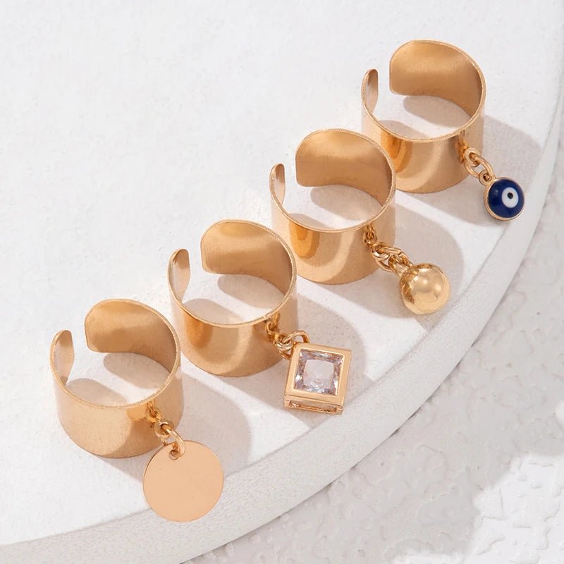 Bague Avec Pendentif Femme Ensemble De Quatre Pièces - Bijoux De Lune