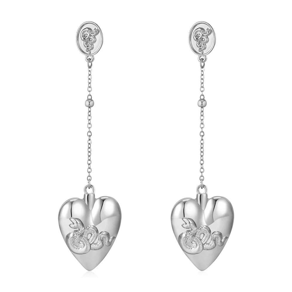 Bijoux Médaillon Photo Collier Pendentif Brodé Serpent Et Cuillère Gravéd - Bijoux De Lune