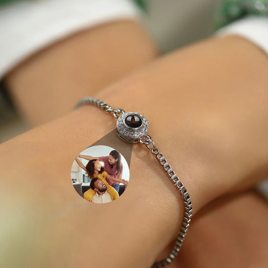 Bracelet Projection Photo Femme Chaîne De Boîte En Pierre De Zircon - Bijoux De Lune