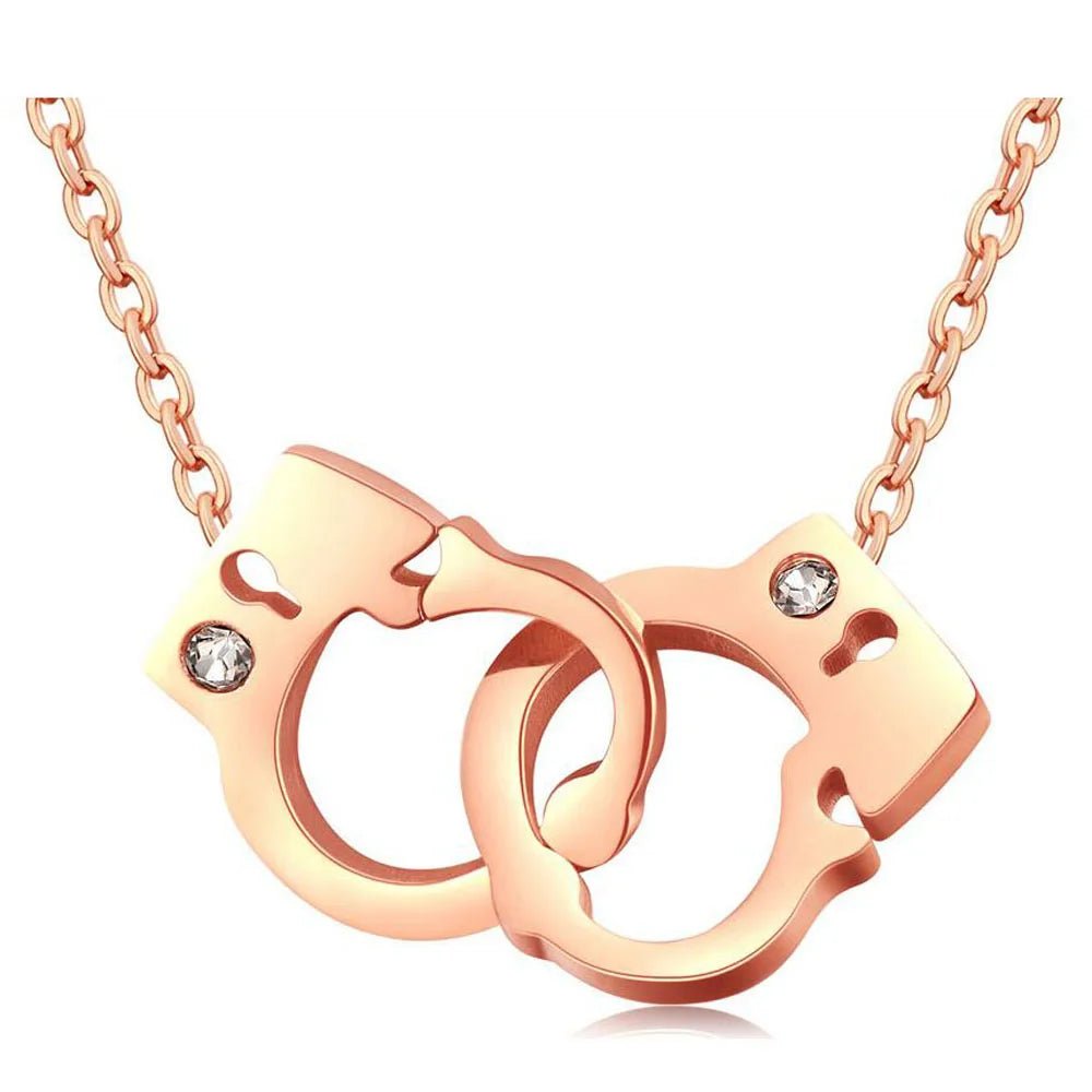 Collier Menotté Femme Pendentif Acier - Bijoux De Lune