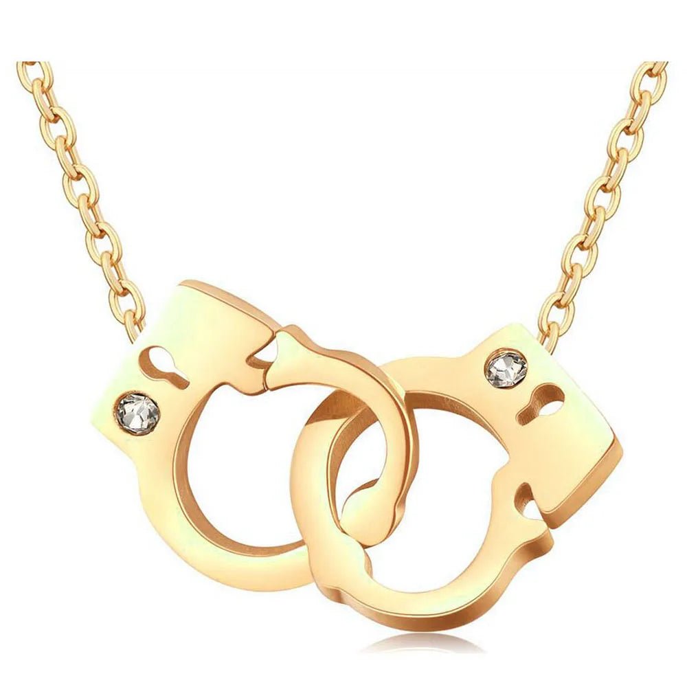 Collier Menotté Femme Pendentif Acier - Bijoux De Lune