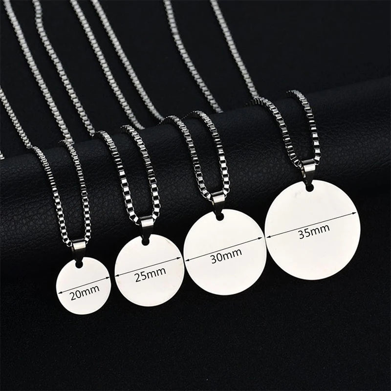 Collier pendentif rond avec photo personnalisée en acier inoxydable - Bijoux De Lune