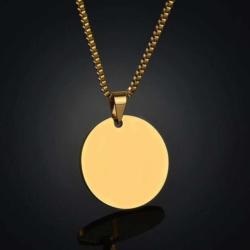 Collier pendentif rond avec photo personnalisée en acier inoxydable - Bijoux De Lune
