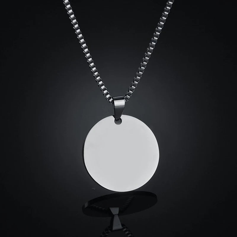 Collier pendentif rond avec photo personnalisée en acier inoxydable - Bijoux De Lune