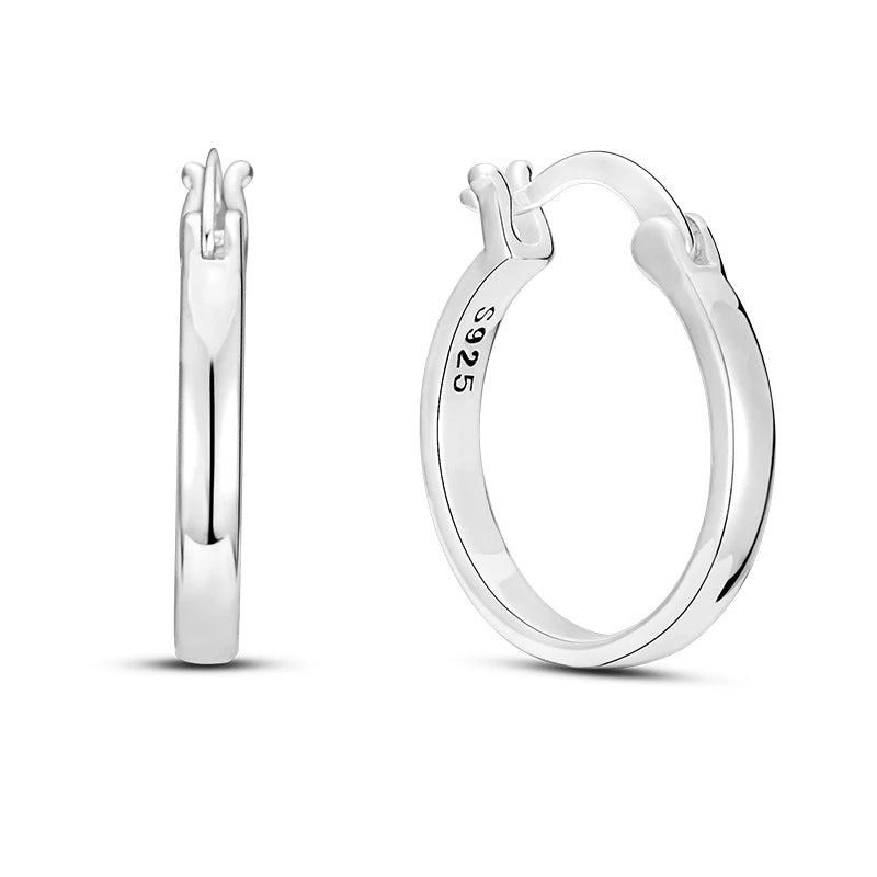 Créole Argent Zircon Boucles D'oreilles En Sterling 925