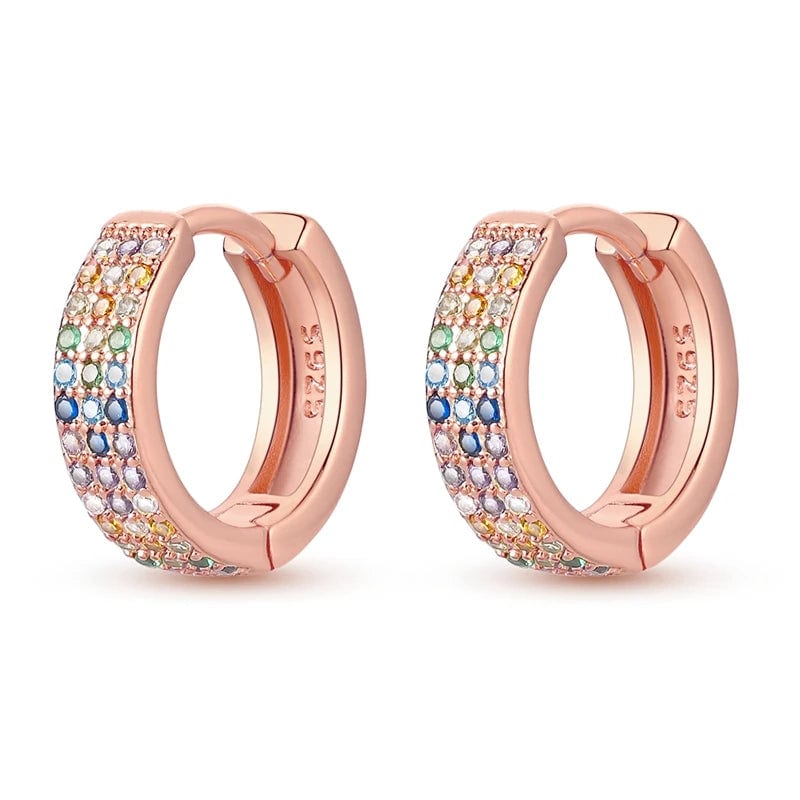 Créole Argent Zircon Boucles D'oreilles En Sterling 925