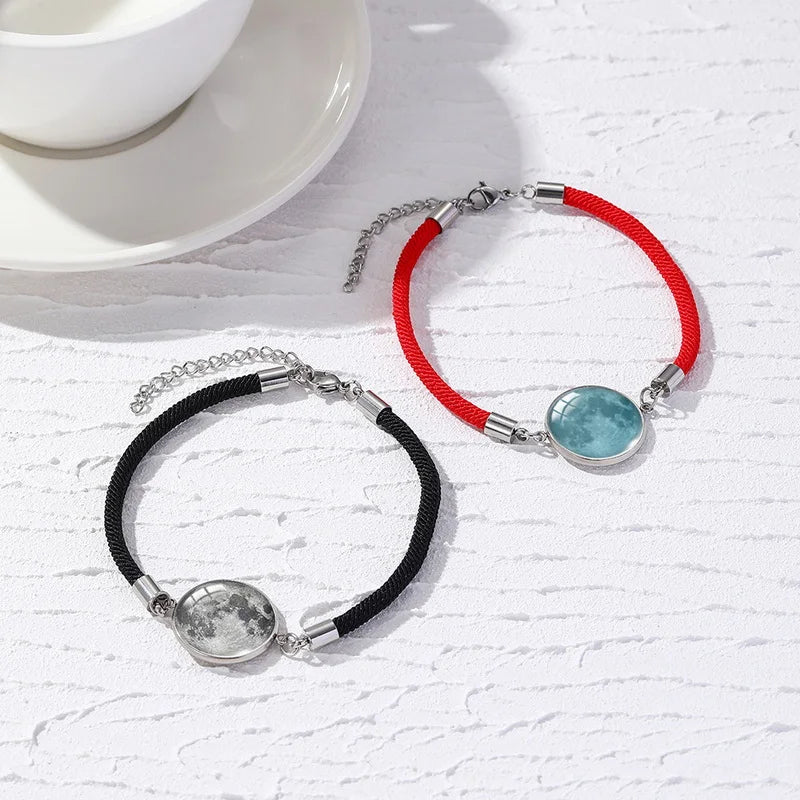 Duo Bracelets Pour Couples De Acier Soleil Lune Amitié - Bijoux De Lune