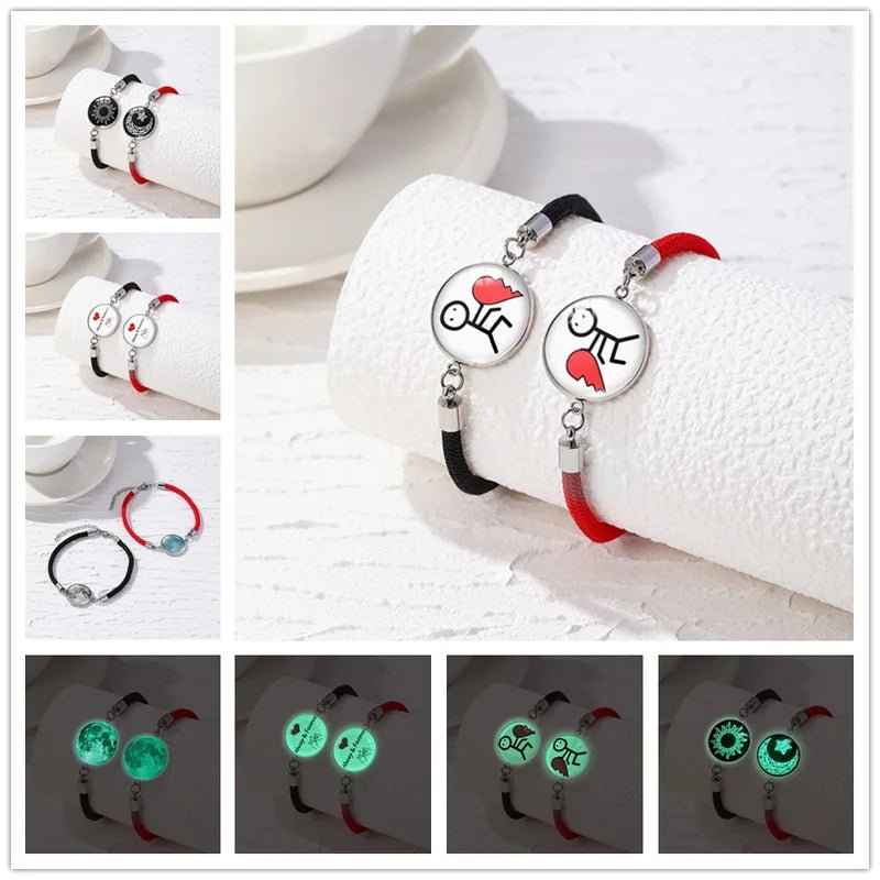 Duo Bracelets Pour Couples De Acier Soleil Lune Amitié - Bijoux De Lune