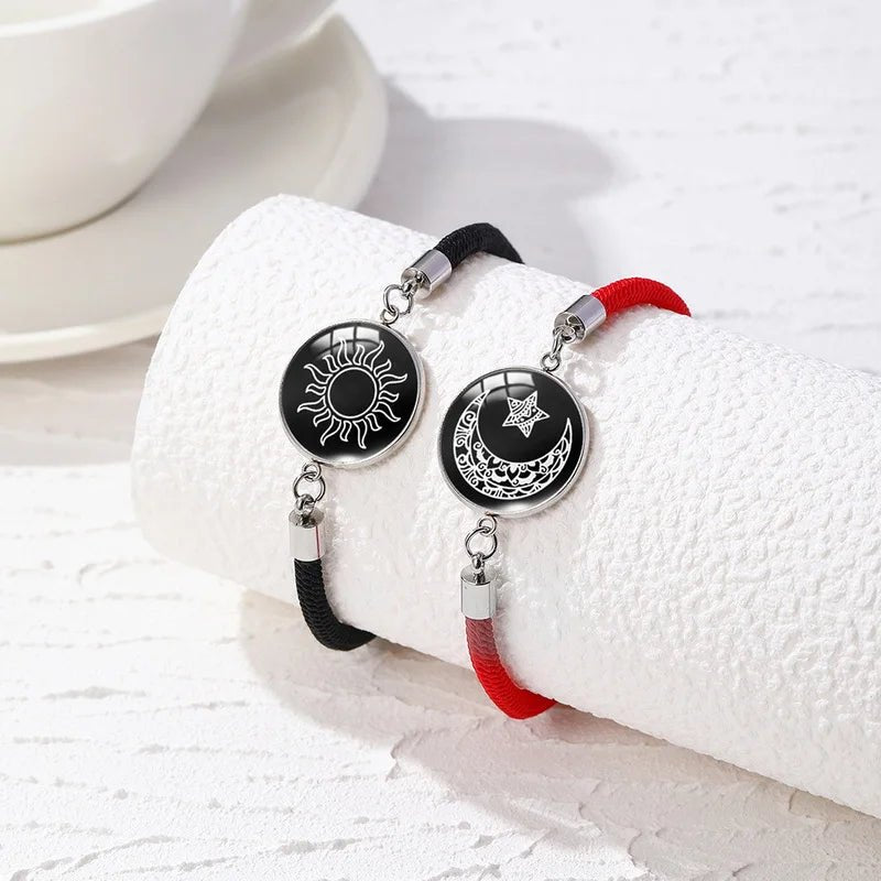 Duo Bracelets Pour Couples De Acier Soleil Lune Amitié - Bijoux De Lune