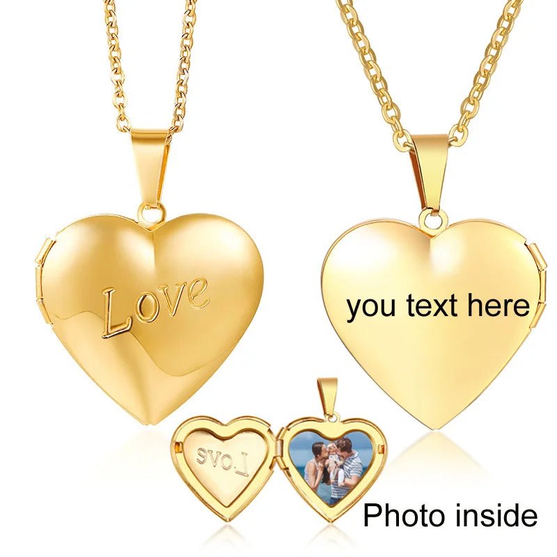 Médaille Photo Avec Gravé Coeur - Bijoux De Lune