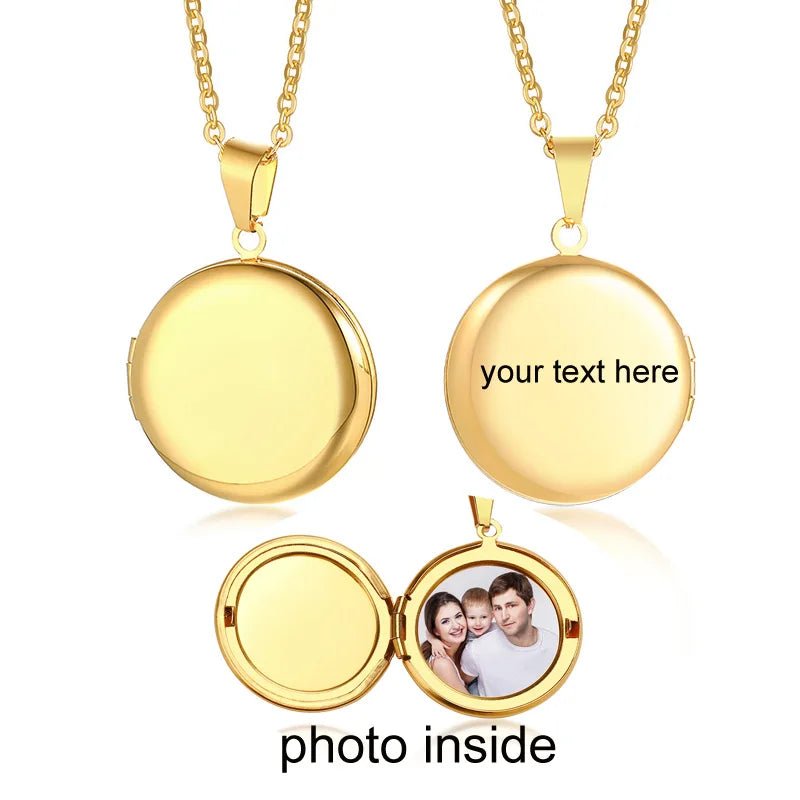 Médaille Photo Avec Gravé Coeur - Bijoux De Lune