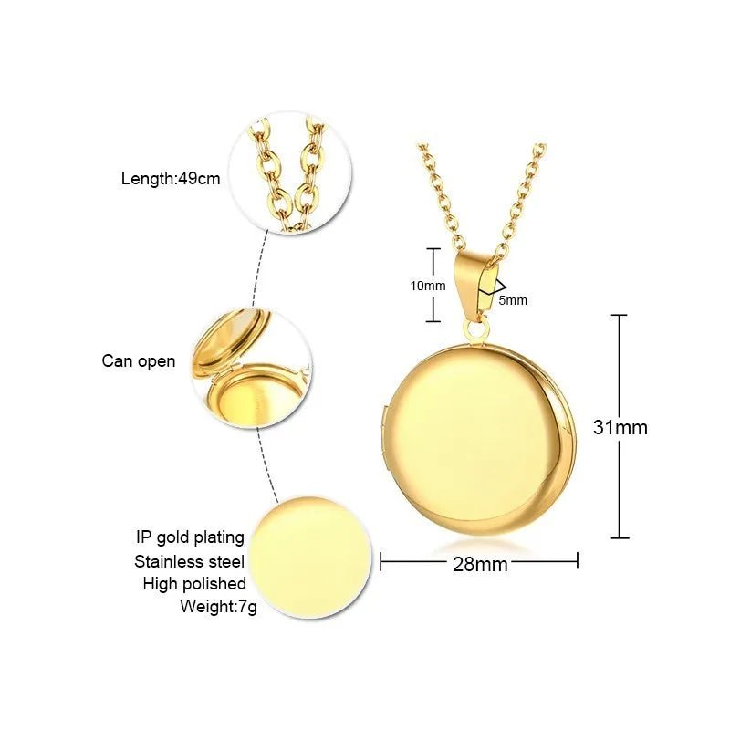 Médaille Photo Avec Gravé Coeur - Bijoux De Lune