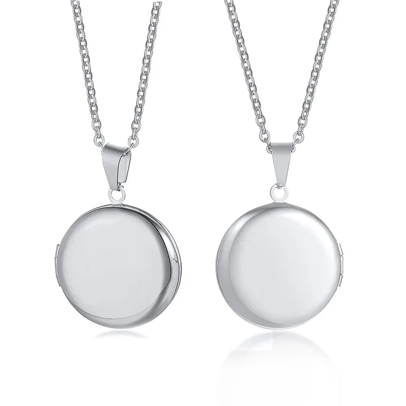 Médaille Photo Avec Gravé Coeur - Bijoux De Lune