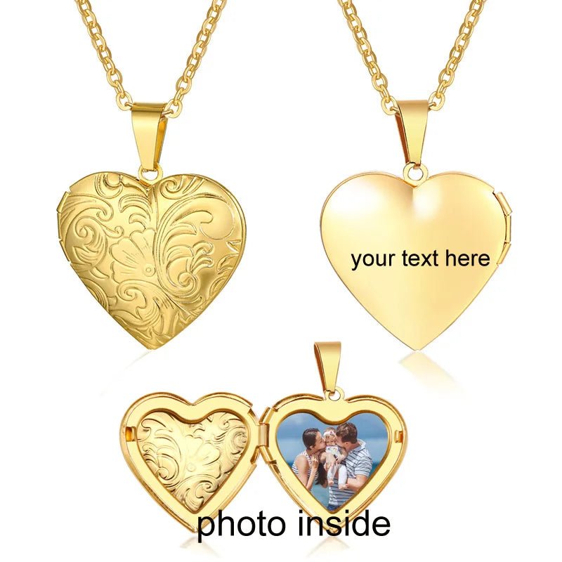 Médaille Photo Avec Gravé Coeur - Bijoux De Lune