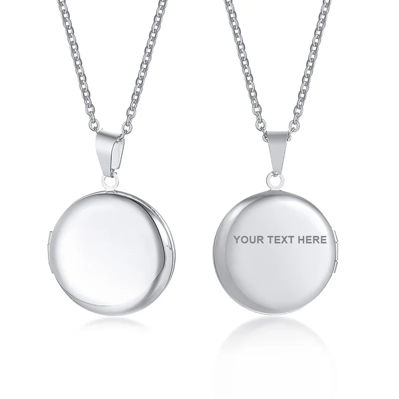 Médaille Photo Avec Gravé Coeur - Bijoux De Lune