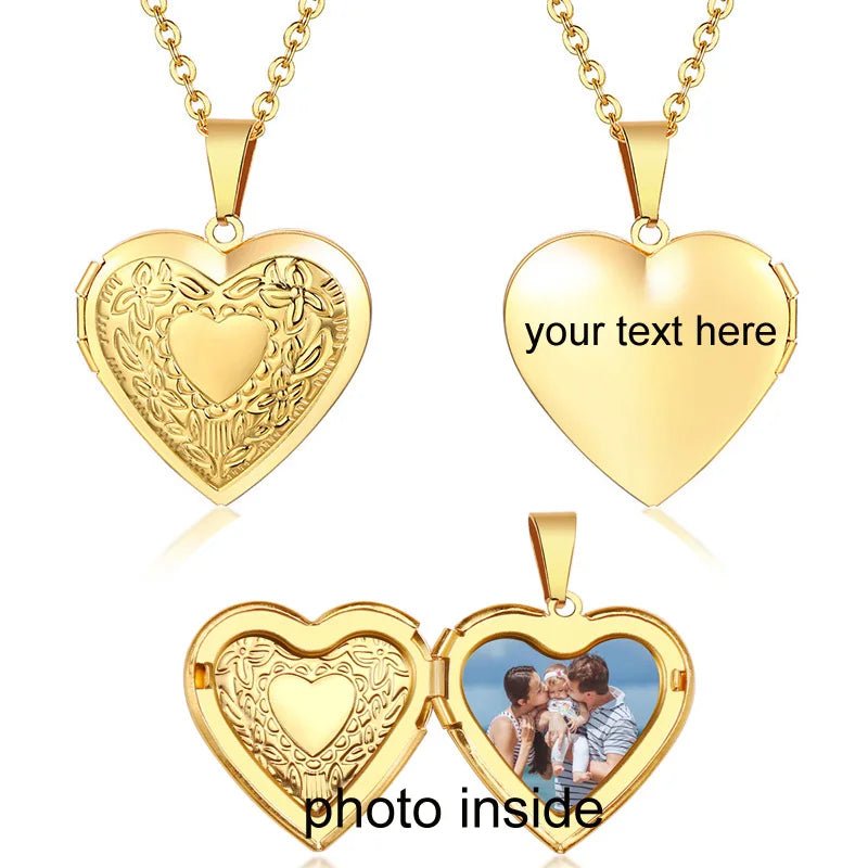 Médaille Photo Avec Gravé Coeur - Bijoux De Lune
