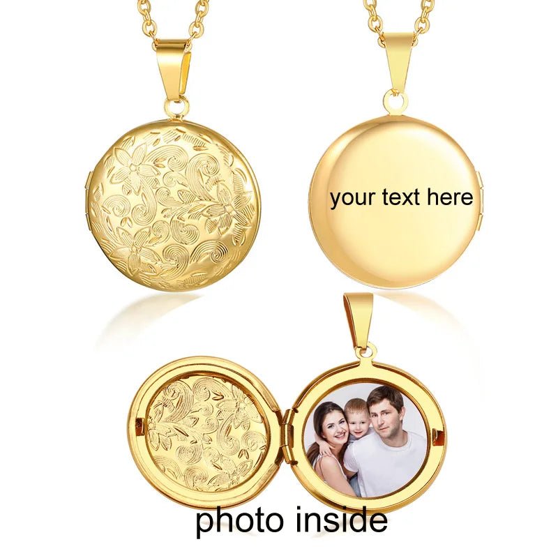 Médaille Photo Avec Gravé Coeur - Bijoux De Lune