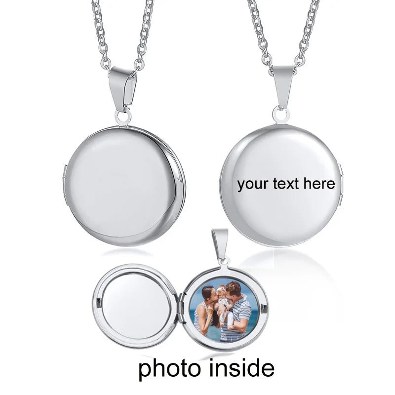 Médaille Photo Avec Gravé Coeur - Bijoux De Lune