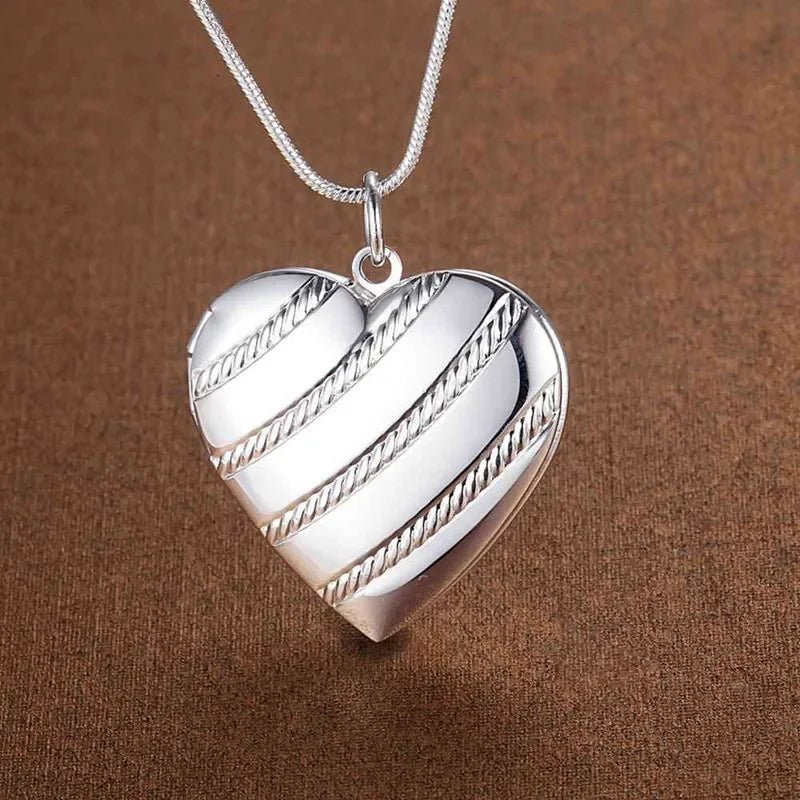 Médaillon Photo Coeur en Argent 925 - Bijoux De Lune