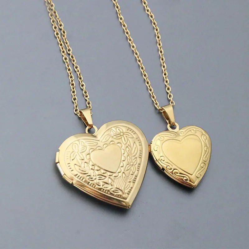 Médaillon Porte Photo Coeur Petite Et Moyenne - Bijoux De Lune