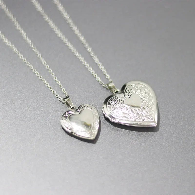 Médaillon Porte Photo Coeur Petite Et Moyenne - Bijoux De Lune
