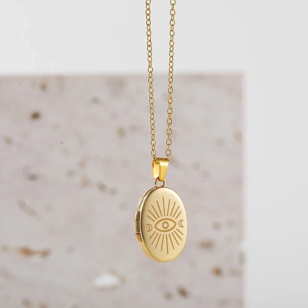 Pendentif Médaillon Photo Ovale Or Couleur - Bijoux De Lune