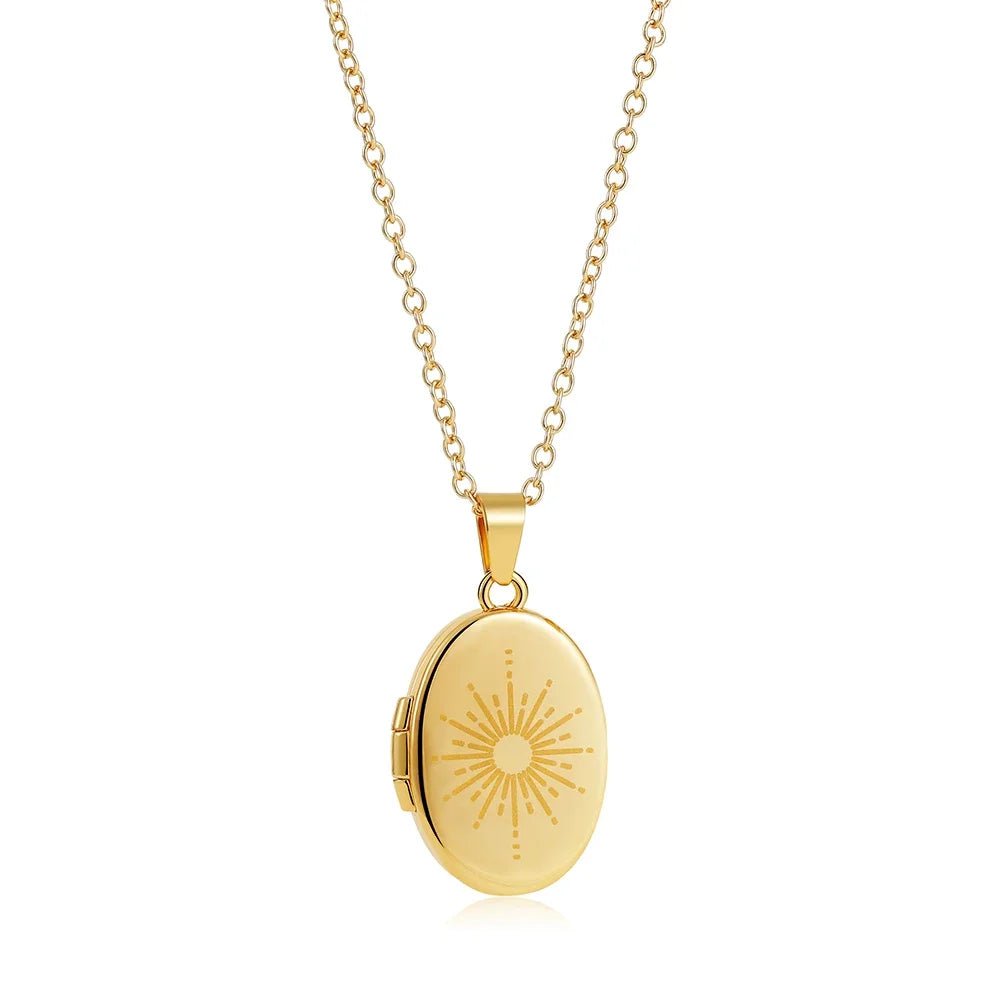 Pendentif Médaillon Photo Ovale Or Couleur - Bijoux De Lune