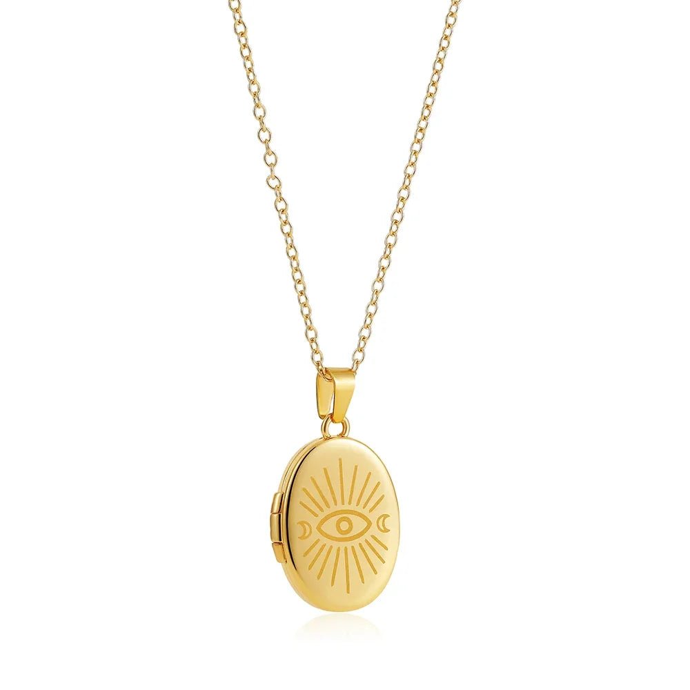 Pendentif Médaillon Photo Ovale Or Couleur - Bijoux De Lune