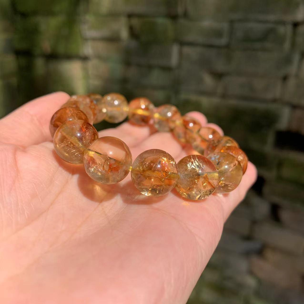 10 mm Véritable Naturel Citrine Cristal Perles Bracelet Bijoux De Lune