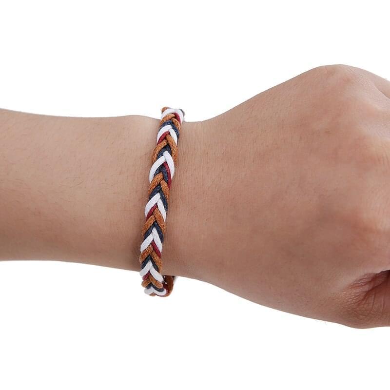 12 Pièces/Ensemble Bracelet De Corde Ajustable Tressé à La Main En Tissu De Couleur Mélangée Bijoux De Lune