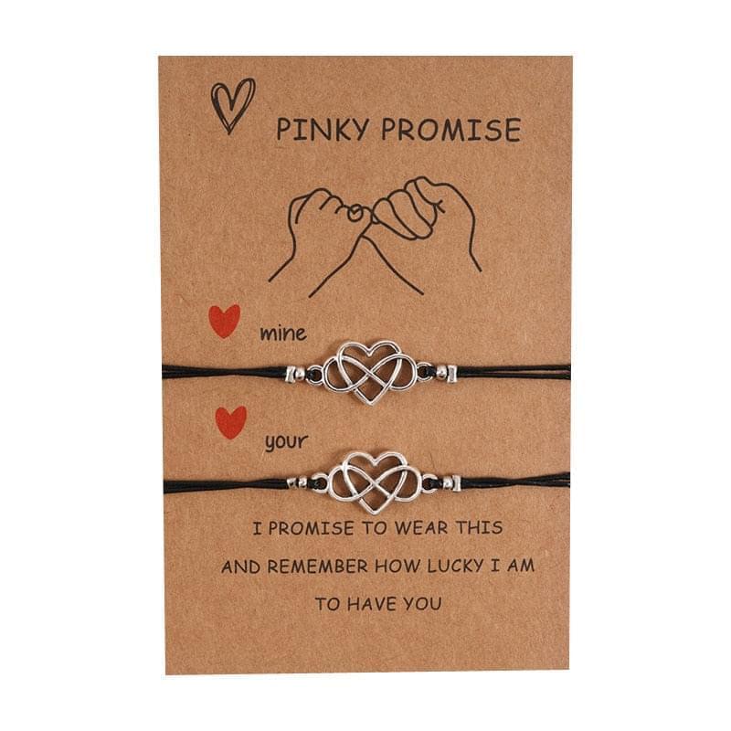 2 Pièces Bracelet De Promesse Distance Matching Bracelet Amitié Couple Coeur Infinity Evil Eye Bracelet - Bijoux De Lune