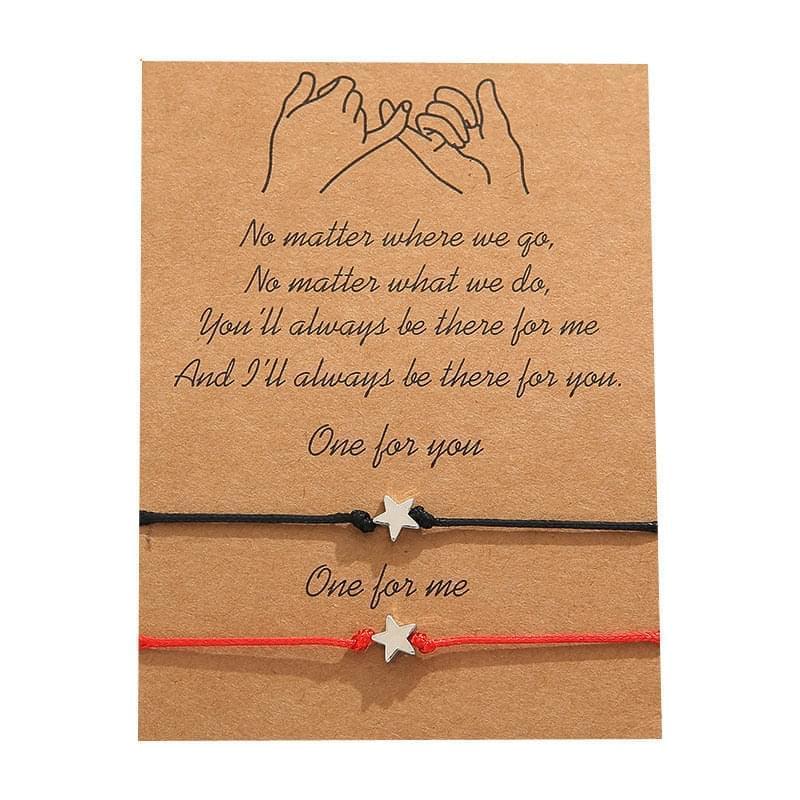 2 Pièces Bracelet De Promesse Distance Matching Bracelet Amitié Couple Coeur Infinity Evil Eye Bracelet - Bijoux De Lune