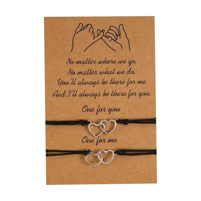 2 Pièces Bracelet De Promesse Distance Matching Bracelet Amitié Couple Coeur Infinity Evil Eye Bracelet - Bijoux De Lune