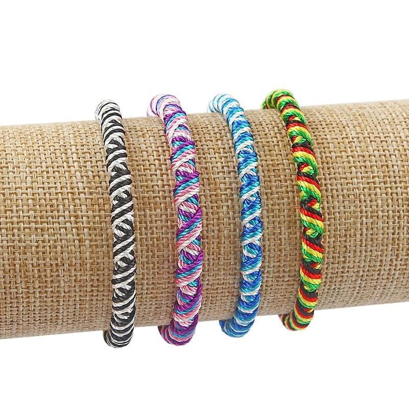 4 Pièces Bracelet d'Amitié Tissé Brésilien Fait à la Main Tressé Réglable - Bijoux De Lune