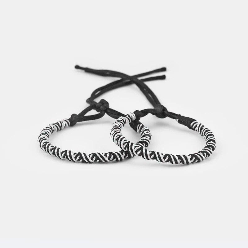 4 Pièces Bracelet d'Amitié Tissé Brésilien Fait à la Main Tressé Réglable - Bijoux De Lune