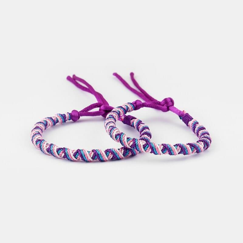 4 Pièces Bracelet d'Amitié Tissé Brésilien Fait à la Main Tressé Réglable - Bijoux De Lune