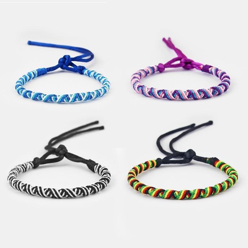 4 Pièces Bracelet d'Amitié Tissé Brésilien Fait à la Main Tressé Réglable - Bijoux De Lune
