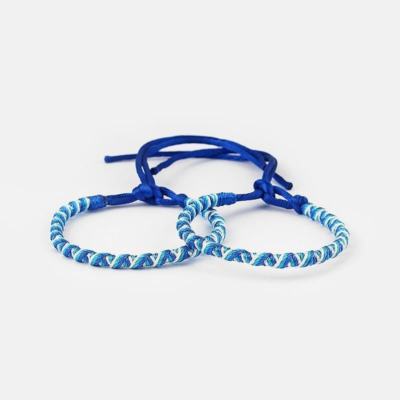 4 Pièces Bracelet d'Amitié Tissé Brésilien Fait à la Main Tressé Réglable - Bijoux De Lune