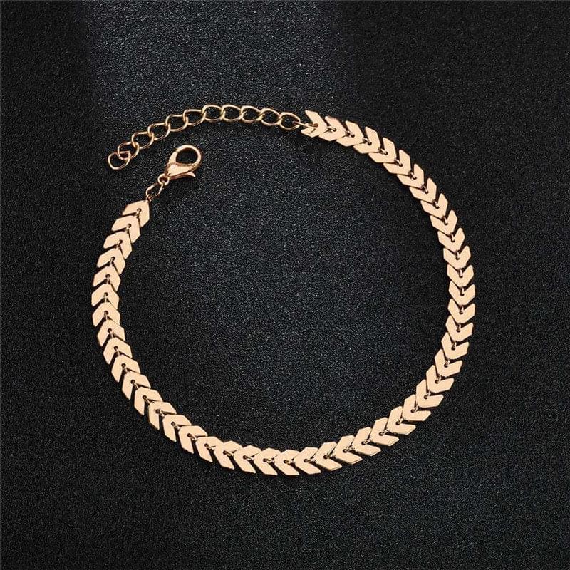 Bracelet Cheville Femme Chaîne Avec Perles Rétro, Cœur Et Diamants - Bijoux De Lune