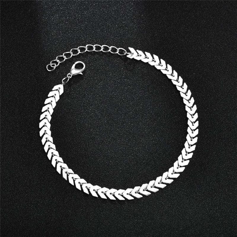 Bracelet Cheville Femme Chaîne Avec Perles Rétro, Cœur Et Diamants - Bijoux De Lune
