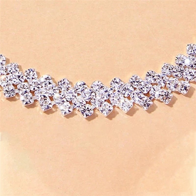 Bracelet Cheville Femme De Luxe En Cristal Et Zircone Cubique - Bijoux De Lune