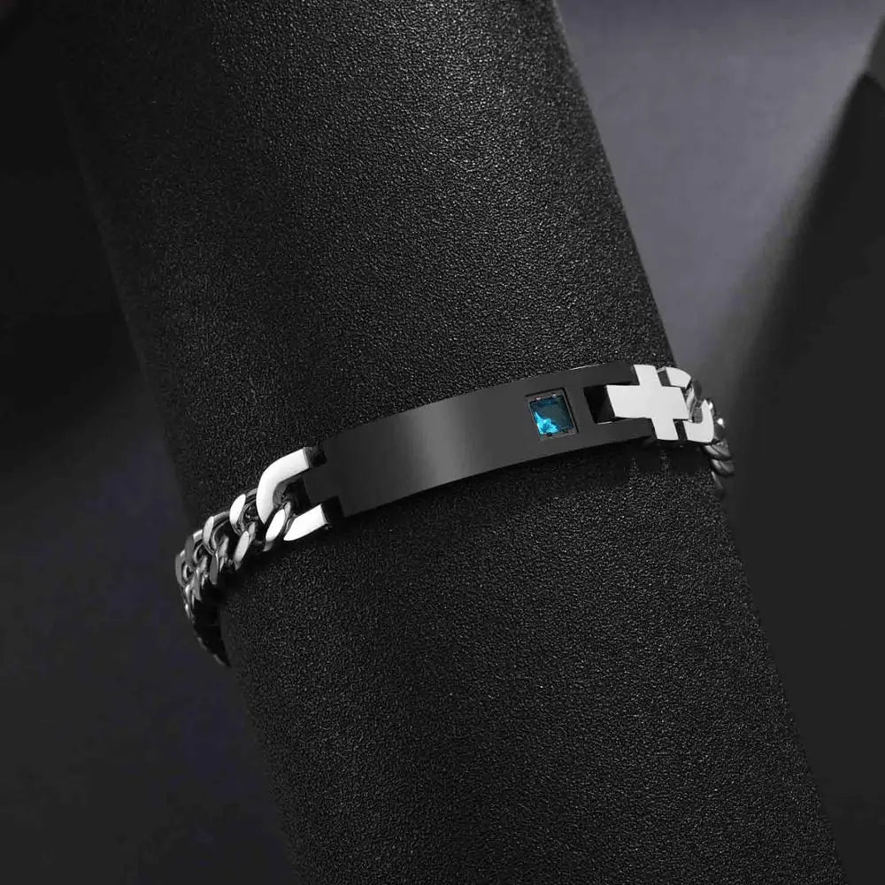 Bracelet Couple Personnalisé Bicolore En Acier Inoxydable - Bijoux De Lune