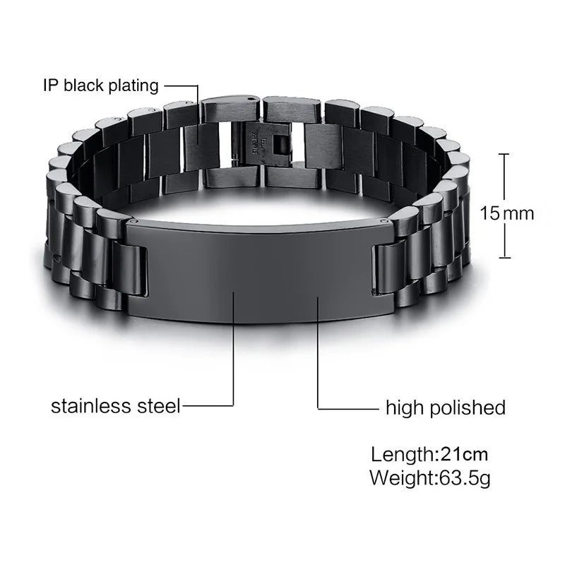 Bracelet Couple Personnalisé En Acier Inoxydable Avec Gravure - Bijoux De Lune
