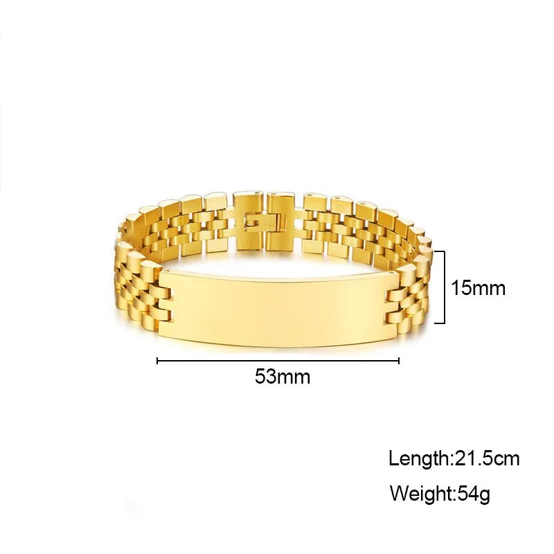 Bracelet Couple Personnalisé En Acier Inoxydable Avec Gravure - Bijoux De Lune