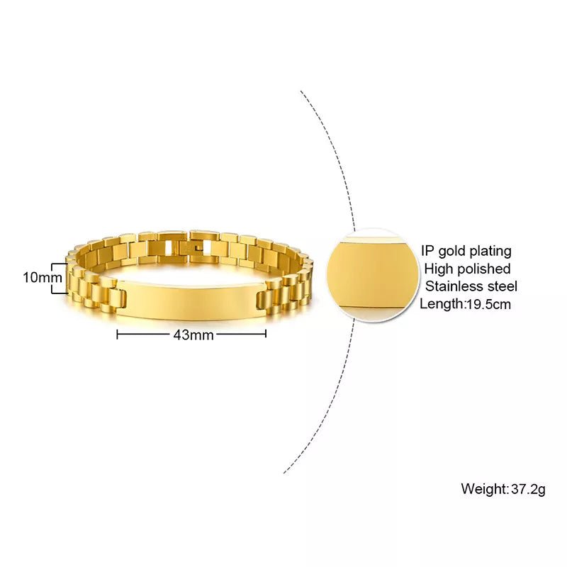Bracelet Couple Personnalisé En Acier Inoxydable Avec Gravure - Bijoux De Lune