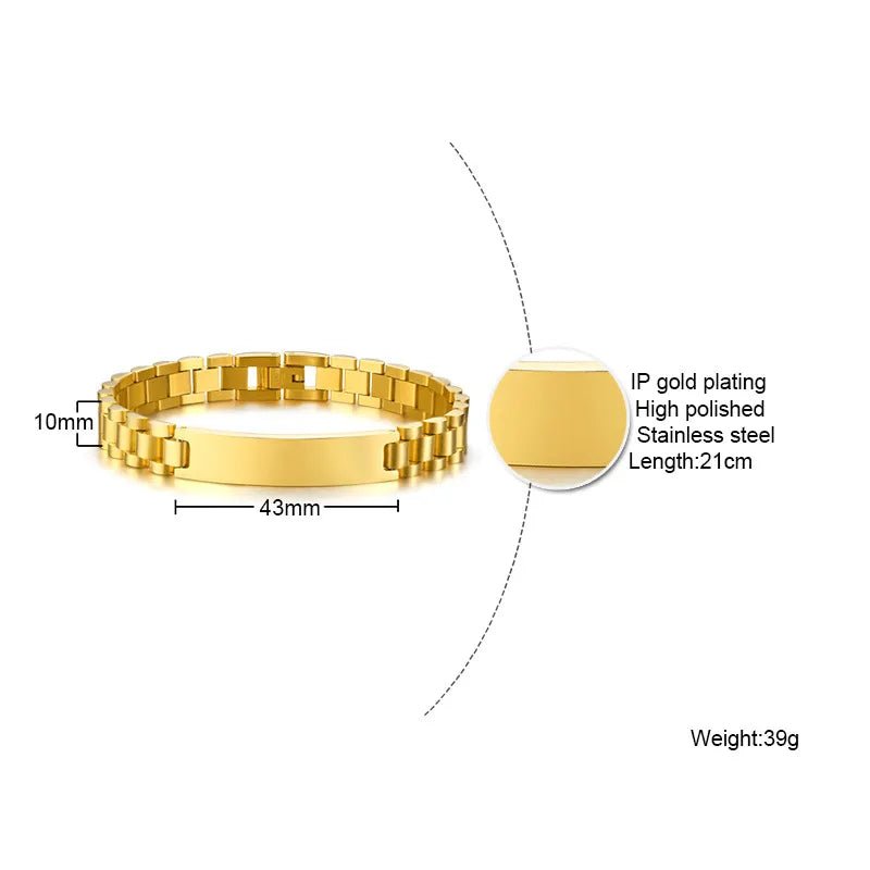 Bracelet Couple Personnalisé En Acier Inoxydable Avec Gravure - Bijoux De Lune